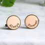 Personalised Curve Engraved Real Leather Cufflinks, thumbnail 7 of 12