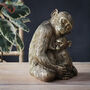 Mother And Baby Monkey Statue In Gold, thumbnail 4 of 4