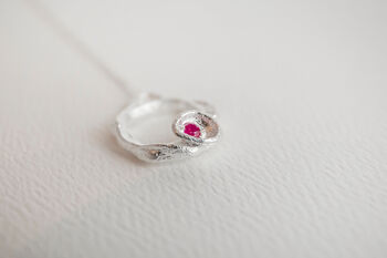 Ruby And Recycled Silver Necklace July Birthstone, 8 of 9