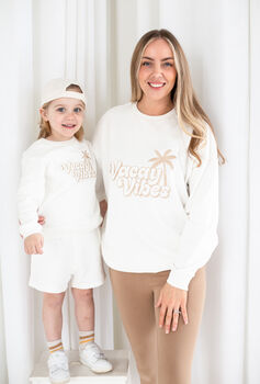 Ladies' And Kid's 'Vacay Vibes' Embroidered Sweatshirts, 2 of 10