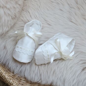 Unisex Long Sleeved Silk Christening Gown | Paris, 11 of 12