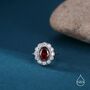 Sterling Silver Vintage Inspired Garnet Red Cz Ring, thumbnail 5 of 10