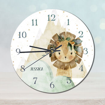 Jungle Lion Personalised Clock, 5 of 6