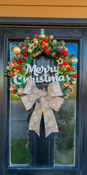 Christmas Wreath With Traditional Scent And Bow 20 Inch, 2 of 7