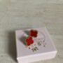 Clover Red Stud Earrings, thumbnail 4 of 4