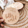 Hello World, Baby Announcement Wooden Plaques, thumbnail 3 of 8