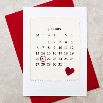 'Calendar' Personalised Date Anniversary Card, 2 of 6