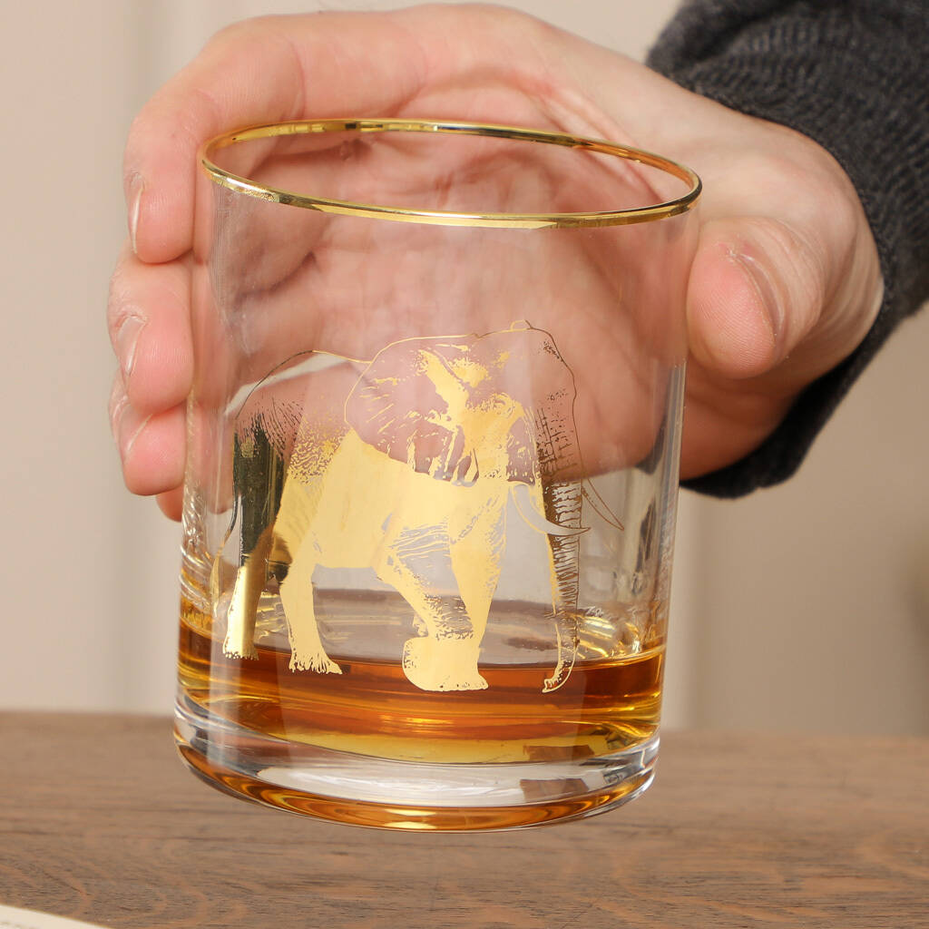 Two Luxury Gold Whisky Glasses By Dibor