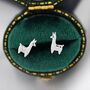 Sterling Silver Tiny Llama Stud Earrings, thumbnail 1 of 12