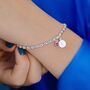 Personalised Silver Birthstone And Initial Bracelet, thumbnail 4 of 7