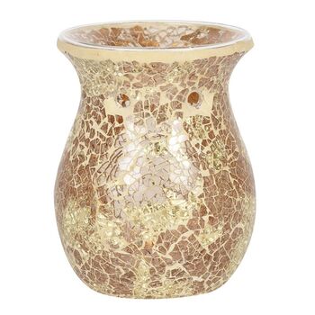 Large Gold Crackle Glass Oil Burner And Wax Warmer, 3 of 3