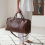 Genuine Leather Holdall Duffel Weekender, thumbnail 1 of 12