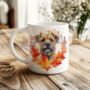 Personalised Dog Mug Border Terrier In An Autumn Wreath, thumbnail 1 of 2