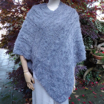 Grey Soft Knitted Ladies Poncho, 4 of 10