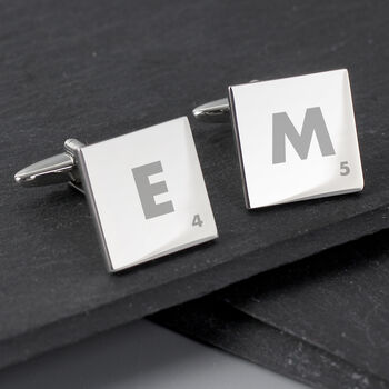 Personalised Initials And Age Square Cufflinks, 4 of 10