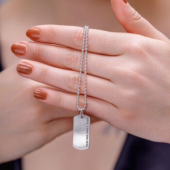 Large Dog Tags Necklace Silver, 3 of 3