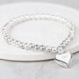 Personalised Sterling Silver Heart Beaded Bracelet, thumbnail 1 of 4