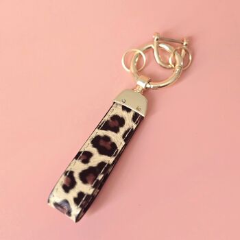 Animal Print Faux Leather Strap Keyring, 5 of 6