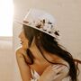 Coco Dried Flower Bridal Fedora Hat, thumbnail 1 of 6