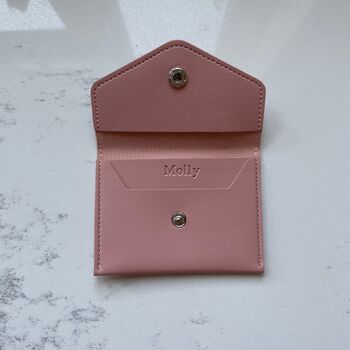 Personalised Soft Faux Leather Button Popper Card Holder Wallet Purse, 3 of 8