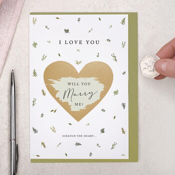 Botanical Scratch To Reveal Proposal Marry Me Card, 4 of 4