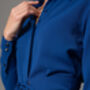 Romina Blue Waist Defining Classic Shirt Dress, thumbnail 3 of 4