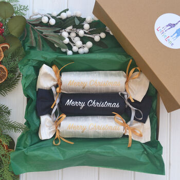 Personalised Silk Fabric Christmas Crackers, 3 of 5