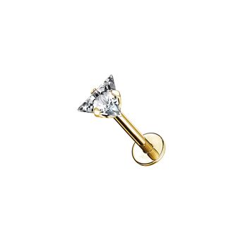 Triangular Solitaire Threaded Labret Piercing, 3 of 5