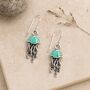 Turquoise Resin Sterling Silver Jellyfish Hook Earrings, thumbnail 6 of 7