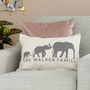 Personalised Elephant Family Cushion Gift For Mum Home, thumbnail 1 of 6