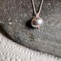Grey Pearl Necklace Handmade With Sterling Silver, thumbnail 2 of 5