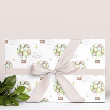 Pastel Hot Air Balloon Gift Wrapping Paper, 9 of 9