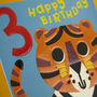 Colourful Tiger Age Three Children's Birthday Card, thumbnail 2 of 2