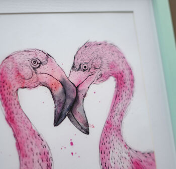 Flamingo Lovers Art Print, 5 of 5