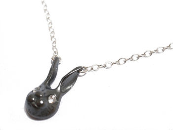 Red Eyed Bunny Rabbit Head Necklace, 3 of 6