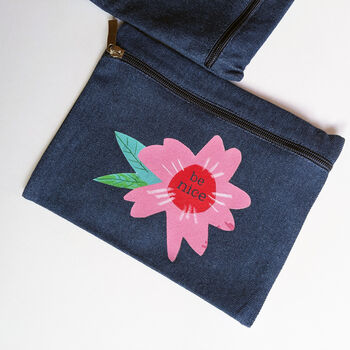 Denim Heart Make Up Bag, 2 of 4