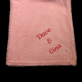 Personalised Cuddle Blanket. Embroidered Names Message, 6 of 6