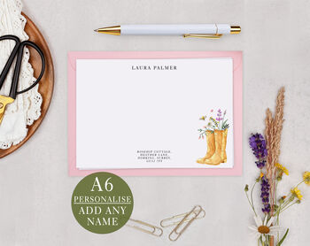Gardening Personalised Address Note Cards A6 Notecard Set, 3 of 6