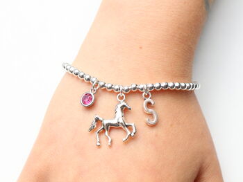 Personalised Horse Charm Bracelet Horse Lover Gift, 7 of 10