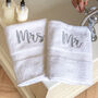 Mr And Mrs Bath Towels Set, thumbnail 1 of 7