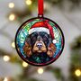 Cocker Spaniel Black In Santa Hat Suncatcher Decoration, thumbnail 5 of 6