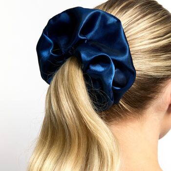 Silver Cloud Satin+ Oversized Scrunchie Santorini Navy, 4 of 5
