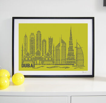 Dubai Skyline Typography Print, 2 of 8