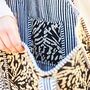 Reversible Black Print Quilted Cotton Tote Bag, thumbnail 2 of 3