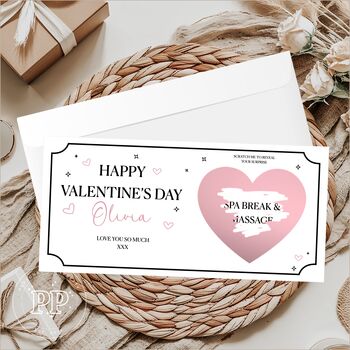Personalised Valentine's Day Scratch Voucher, Valentine's Gift, 3 of 7