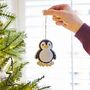 Beaded Penguin Christmas Decoration, thumbnail 4 of 8