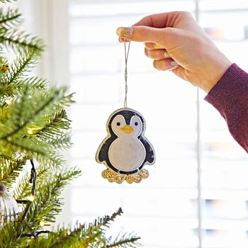 Beaded Penguin Christmas Decoration, 4 of 8