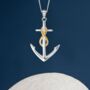 Infinity Anchor Necklace In Sterling Silver, thumbnail 3 of 11