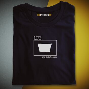 Guitar Shirt Gift For Guitarists. 'Life One Fret at a Time' Single Fret Statement Shirt, 3 of 10