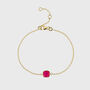 Brooklyn Fuchsia Chalcedony And Gold Plated Bracelet, thumbnail 3 of 4